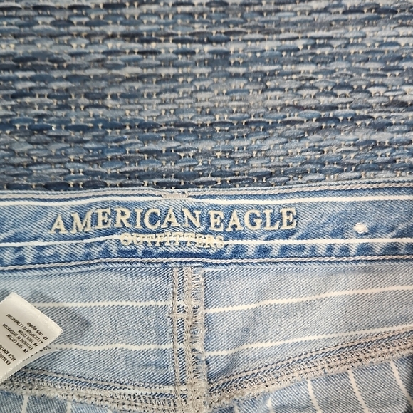 American Eagle Outfitters Light Blue Striped Skinny Jeans - Picture 2 of 11